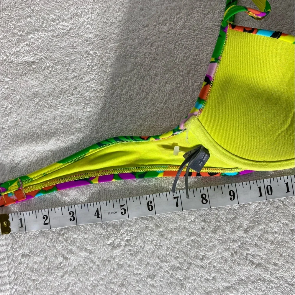 Aerie Vibrant Floral Halter Bikini Top With Underwire 34B - Picture 9 of 13